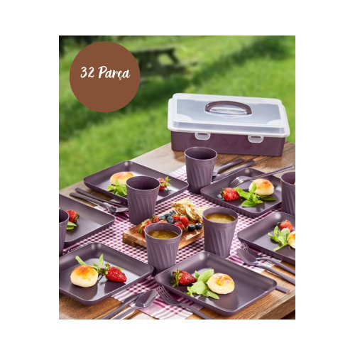 Piknik Seti 32 Parça Mürdüm