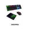 3in1 Rgb Klavye Mause Razer Pad Esport Oyuncu Gaming Oyuncu Set