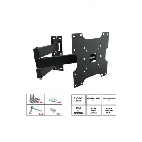 Lcd Askı Aparatı Hareketli Üç Kollu 32 82-102cm Mıcrostar