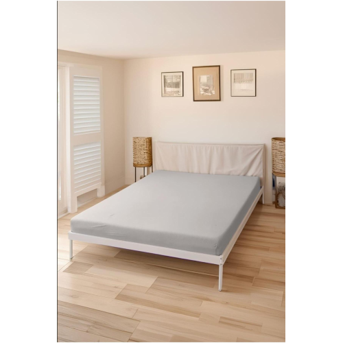 Lastikli Pamuk Penye Çarşaf Gri 180x200 Littlekingsize