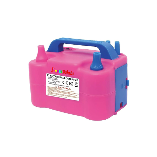 Çift Çıkışlı Balon Şişirme Makinası, Elektrikli Balon Pompası 73005 Pembe Mavi