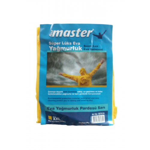 Eva Kapşonlu Sarı Yağmurluk Balıkçı Pardesü Xxl 0,13mikron