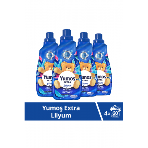 Extra Konsantre Çamaşır Yumuşatıcısı Lilyum 1440 ml 60 Yıkama 4 Adet