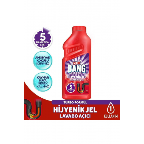 Turbo Hijyenik Gider, Lavabo Açıcı Jel 500 ml