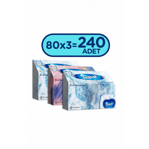 El Ve Yüz Havlusu 3'lü 240 Yaprak