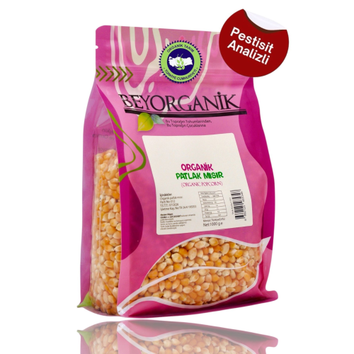 ORGANİK Patlak Mısır 1kg (PESTİSİT ve AFLATOKSİN ANALİZLİ)