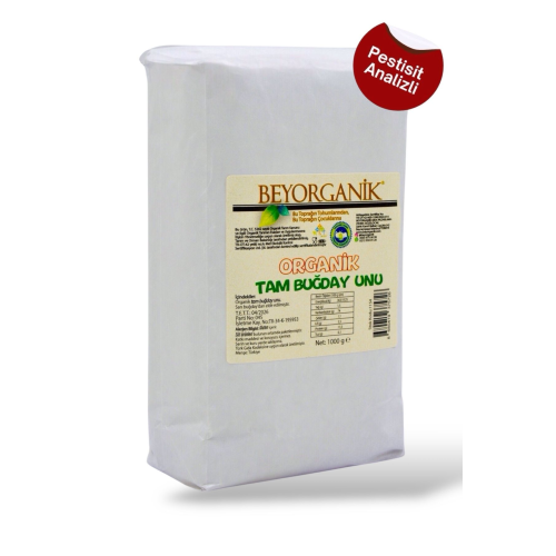 ORGANİK Tam Buğday Unu 1kg (PESTİSİT ve AFLATOKSİN ANALİZLİ)