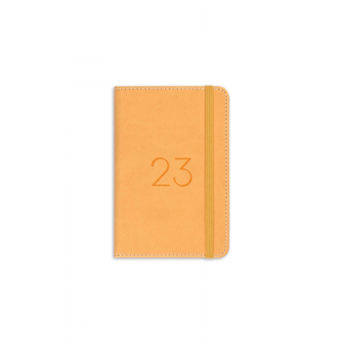 Matt Notebook 2023 Yılı Lastikli Günlük Cep Ajandası 12 Aylık Sarı