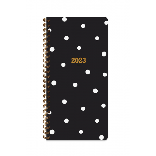 KESKİN COLOR 2023 8x16 Haftalık Cep Ajandası - Siyah Puantiye