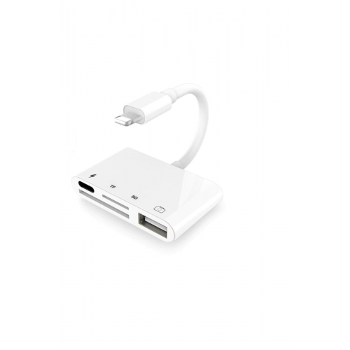 Alfais 4333 Apple Lightning To Usb Type C 3.1 Micro Sd Tf Kart Okuyucu Çevirici Dönüştürücü Adaptör