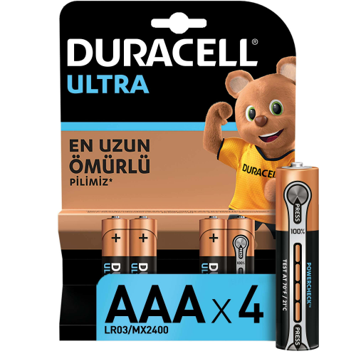 Duracell Turbo AAA İnce Kalem Pil 4'lü