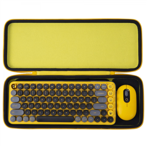 Aenllosi Logitech Pop Keys mekanik kablosuz klavye ve fare için sert taşıma çantası, sadece kılıf (sarı)