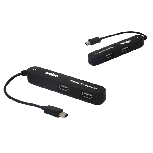 S-LINK SL-U92 USB Mini 5pin M to 4 Port Otg Hub