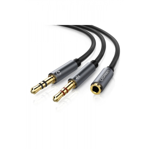 Ugreen 3.5Mm Kulaklık Ve Mikrofon Birleştirici Y Kablo Siyah