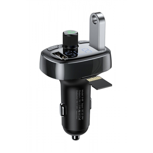 Baseus T Typed S-09 Bluetooth Fm Transmitter Çift Usb Araç Şarj