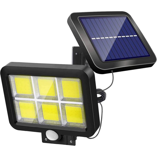 Lamker Dış mekan için hareket sensörlü solar lamba, beyaz ışık, 120 LED, IP65 su geçirmez, 120° aydınlatma açısı, dış mekan lambası, solar dış mekan