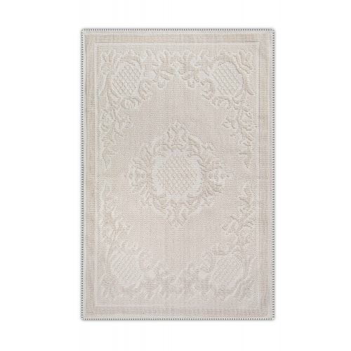 Bluenity Çeşme Doğal Pamuklu Banyo Kilimi - 80 x 120 cm - Ekru