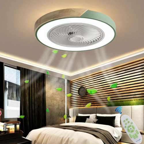 LANMOU Ahşap tavan vantilatörü, ışıklı ve uzaktan kumandalı/uygulamalı Modern LED tavan vantilatörü, aydınlatmalı, sessiz vantilatör, kısılabilir