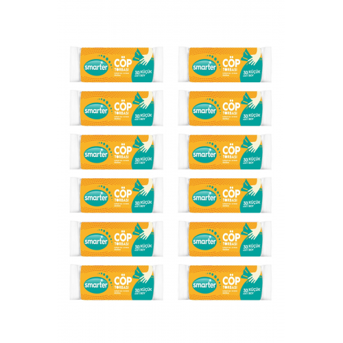 SMARTER 12 Li Küçük Boy Çöp Torbası Mini 40x50cm ( Poşeti )