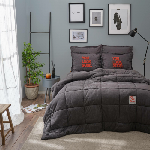 Karaca Home Motto Cotton Comfort Tek Kişilik Antrasit