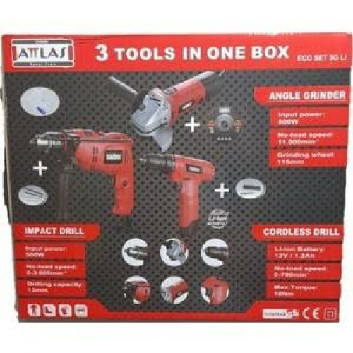 Attlas Eco Set 3G Li Matkap+Taşlama+Vidalama