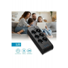 MF PRODUCT Jettpower 0666 Akım Korumalı 3 Usb'li 6'lı Grup Priz 2 M Uzatma Kablosu Siyah