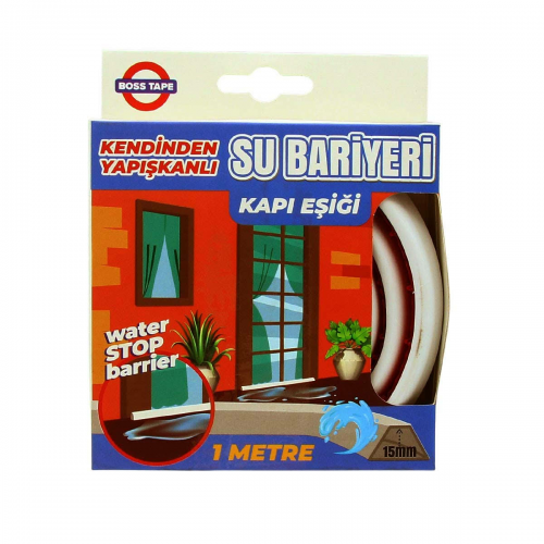 Boss Tape Duş, Kapı Eşiği, Mutfak Tezgahı Etrafı Su Kesici Bariyer - 1 Metre Beyaz