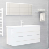 vidaXL 2 Parça Banyo Mobilya Takımı Parlak Beyaz Sunta