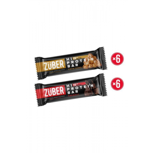 Züber Yüksek Protein Bar Deneme Paketi - 12 Adet X 45Gr