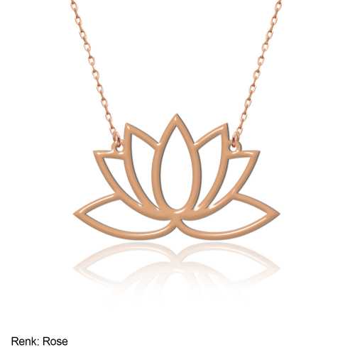 Sade Lotus Çiçeği Gümüş Kolye