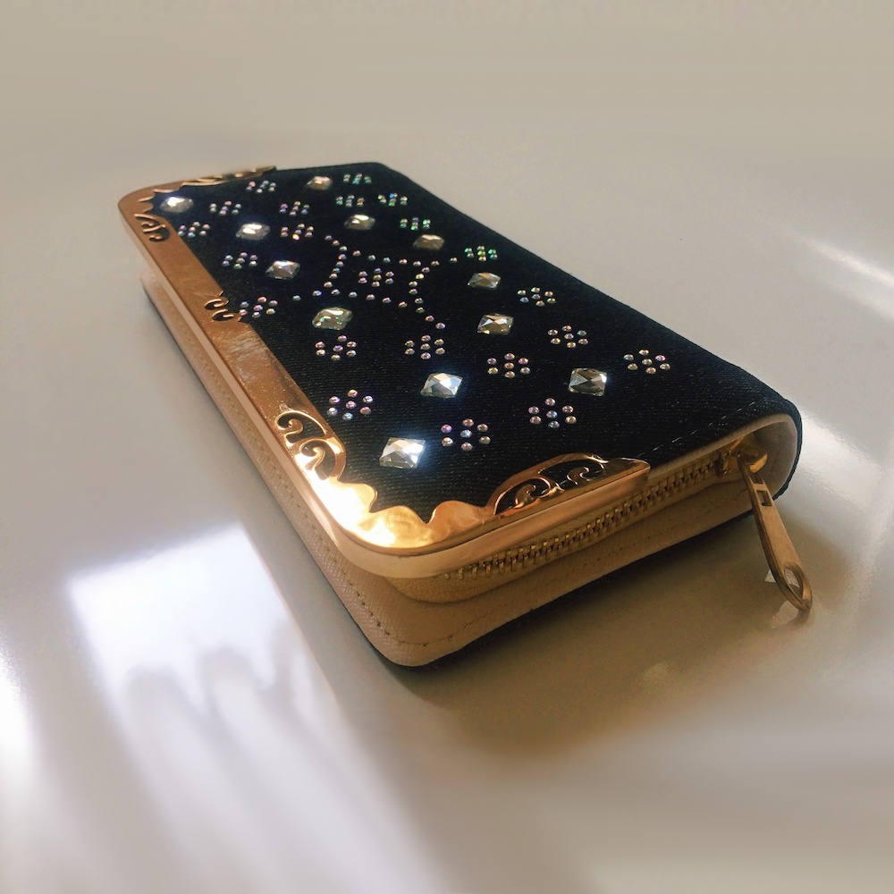 Bayan Taşlı Kot Cüzdan