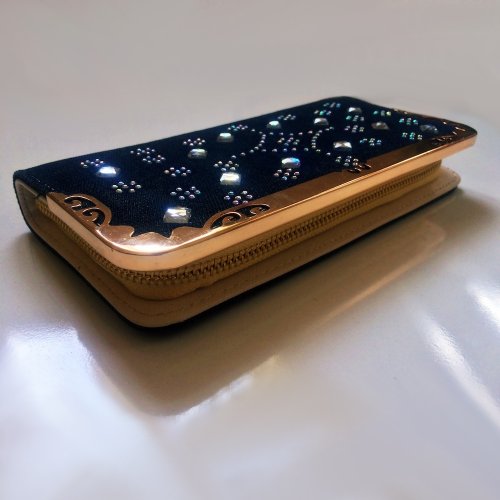 Bayan Taşlı Kot Cüzdan