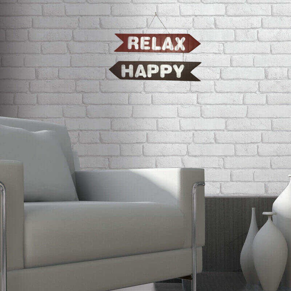 El Yapımı Ahşap Yön Oku Duvar Süsü Relax Happy