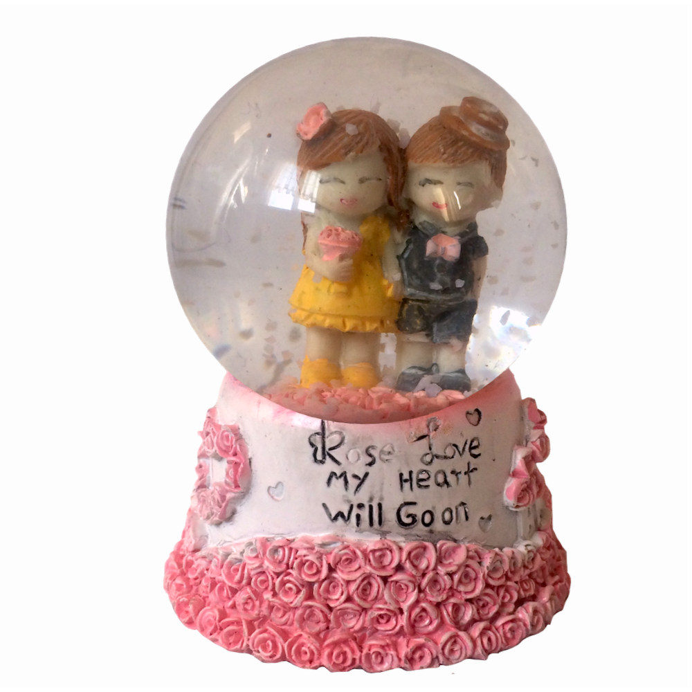 Renkli Işıklı Oval Cam Su Küresi