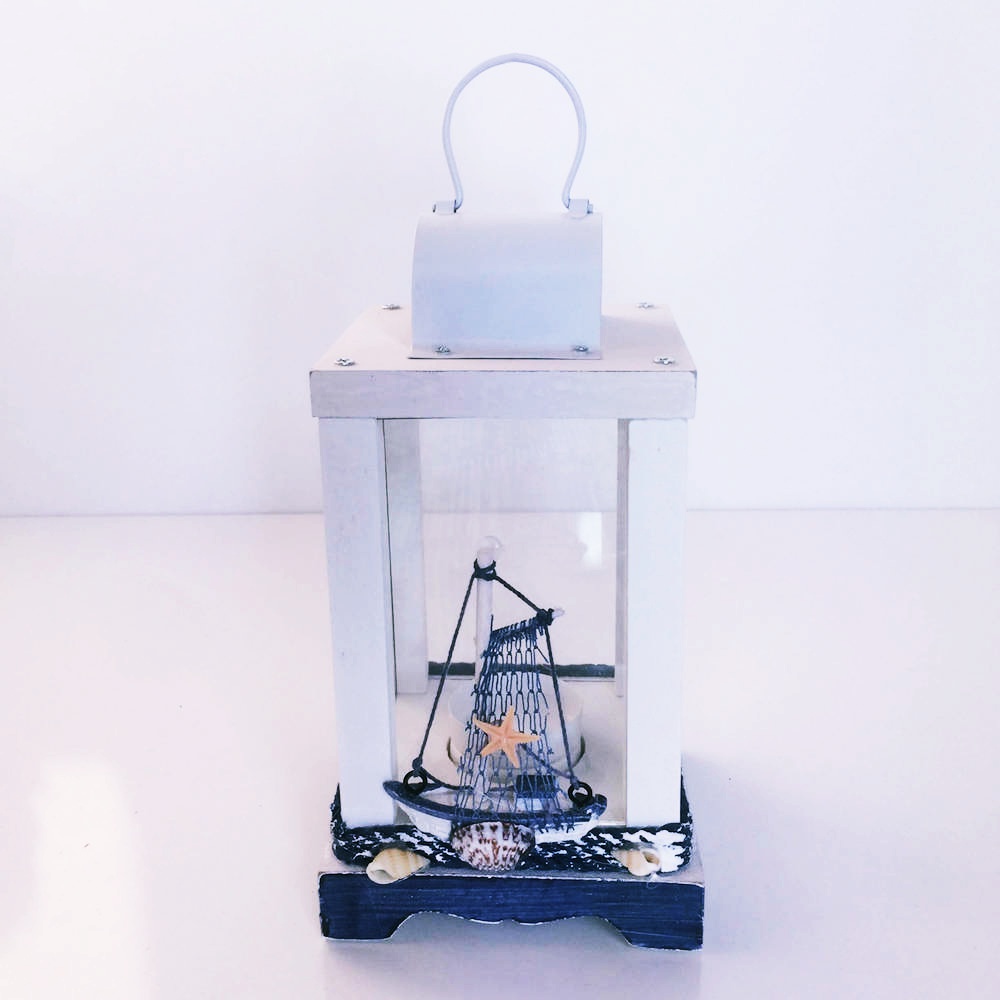 Ahşap Dekoratif Yelkenli Fener Mumluk
