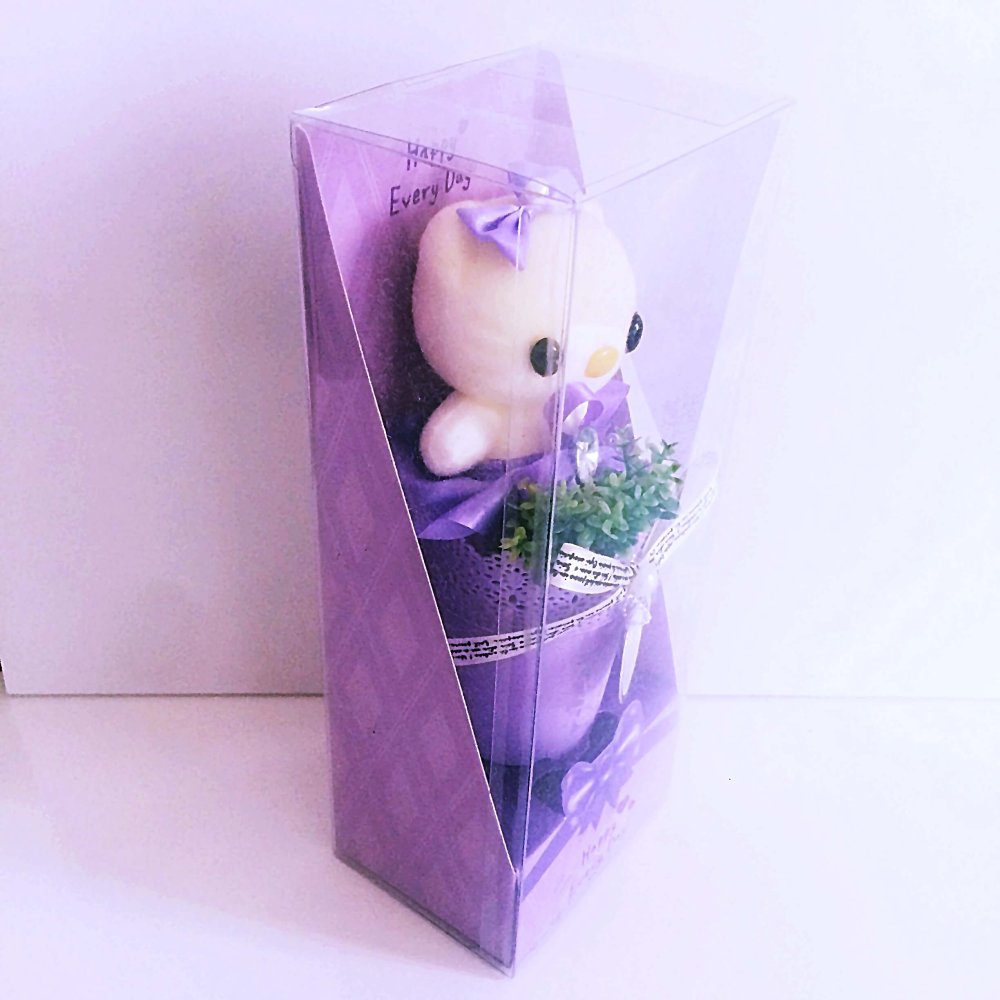 Saksıda Süslü Sevimli Peluş Kedi