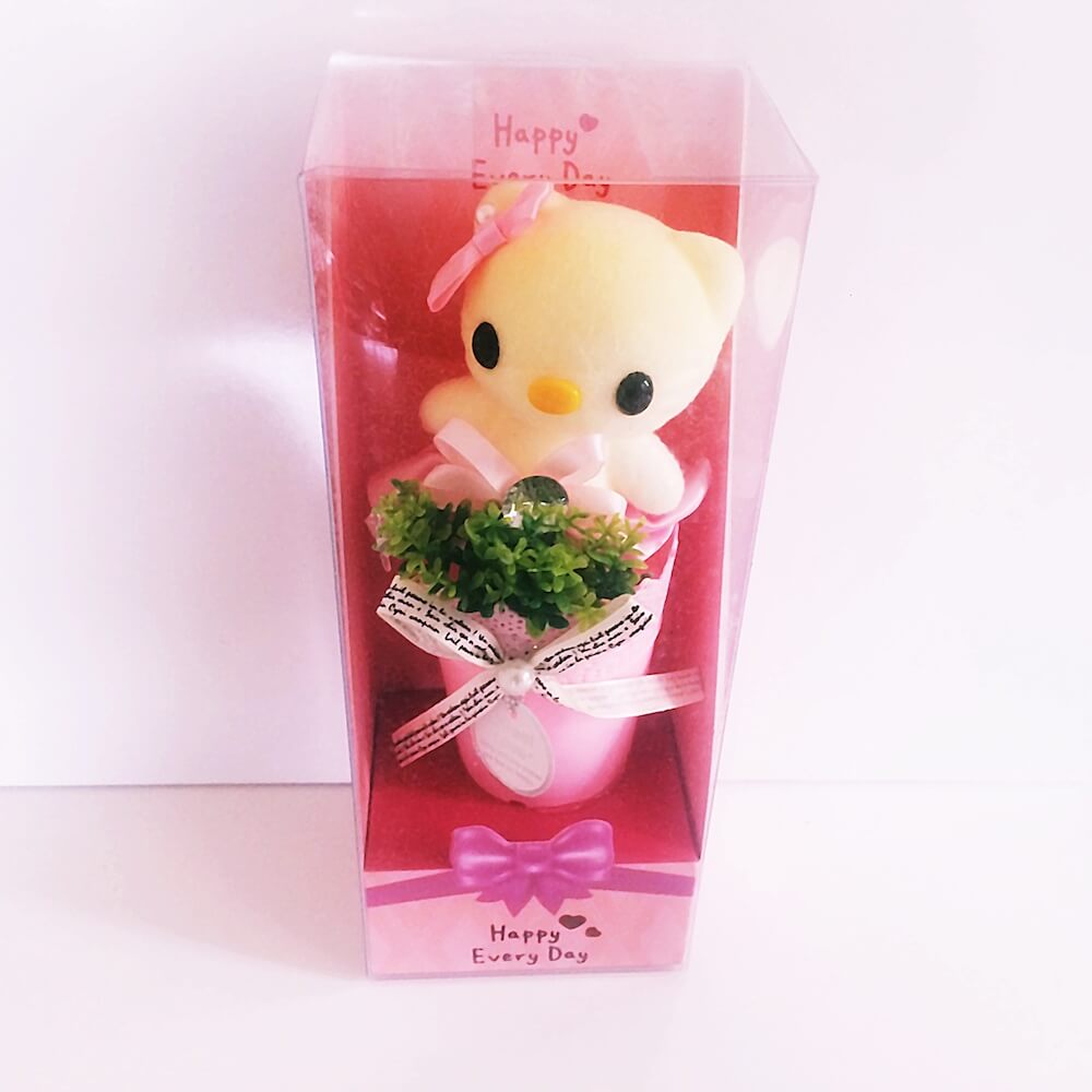 Saksıda Süslü Sevimli Peluş Kedi