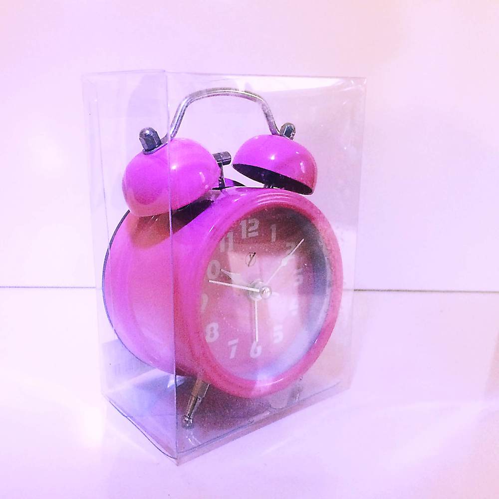 Sade Pembe Kurmalı Nostaljik Çalar Saat