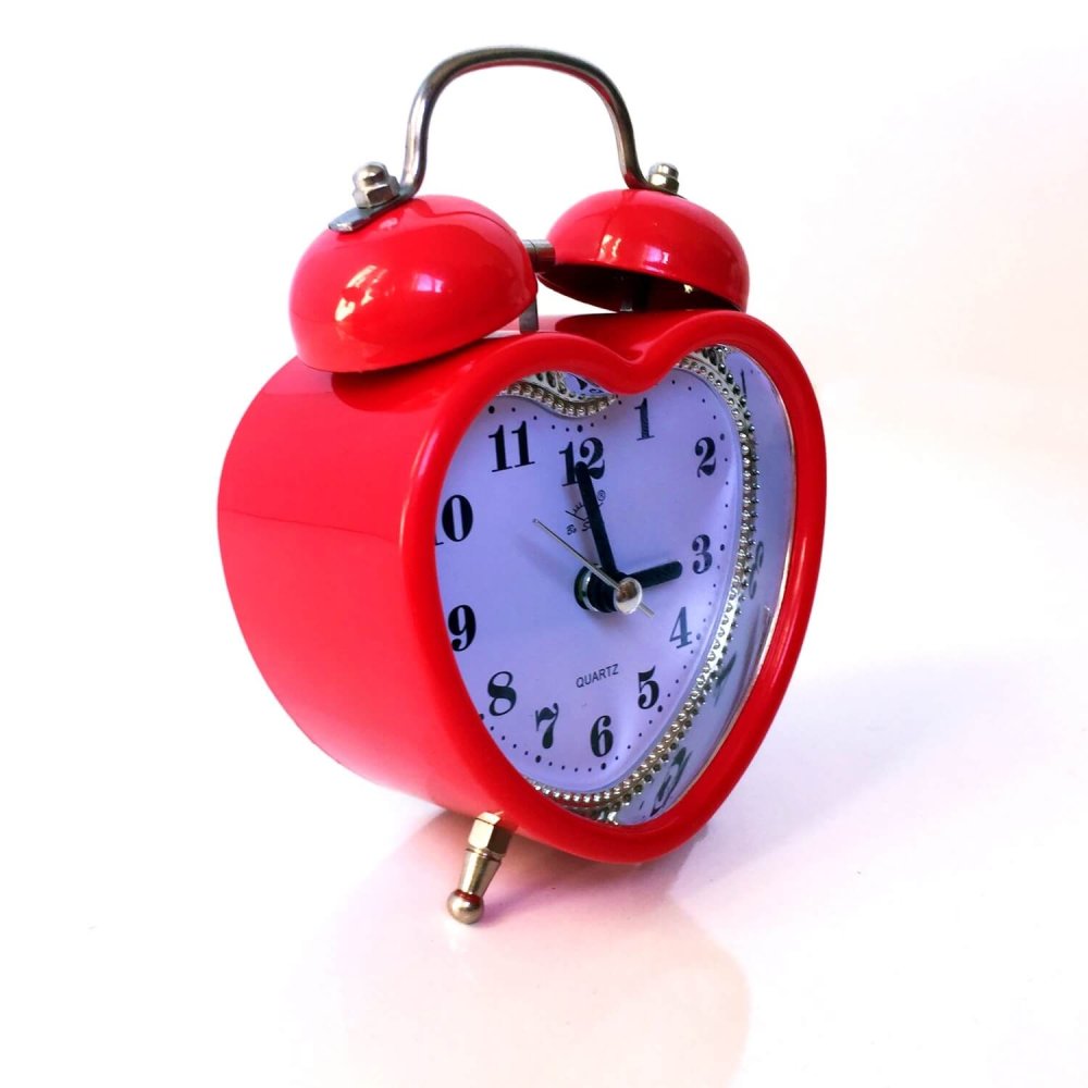 Kalp Şeklinde Kurmalı Nostaljik Çalar Saat