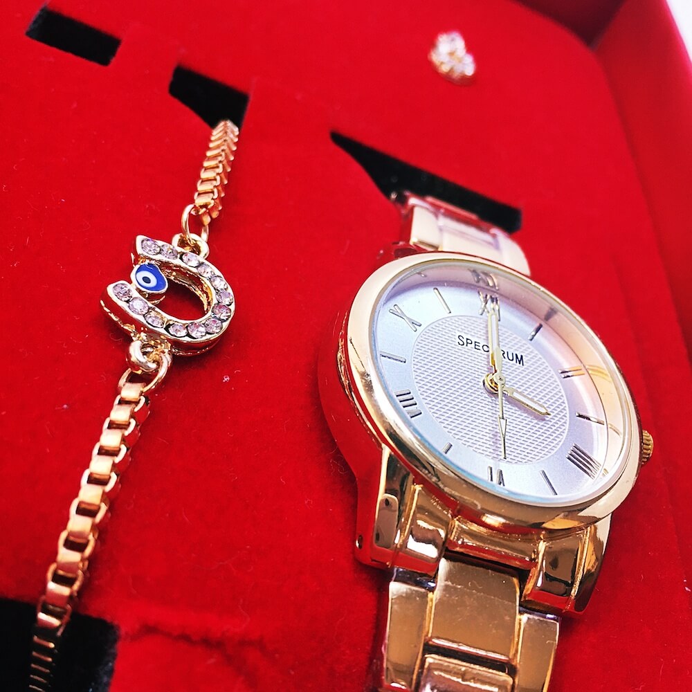 Spectrum Roma Rakamlı Bayan Kol Saati Kolye Küpe Bileklik Seti