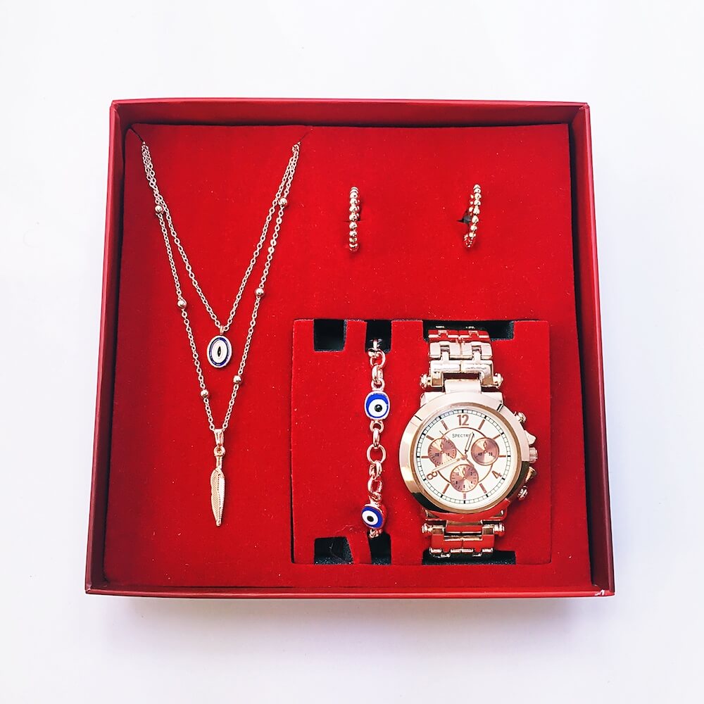 Spectrum SB-2171570 Bayan Kol Saati Kolye Küpe Bileklik Seti