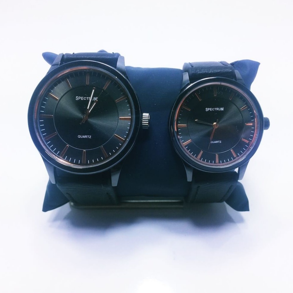 Spectrum Çiftlere Özel Black Edition Bay Bayan Kol Saati