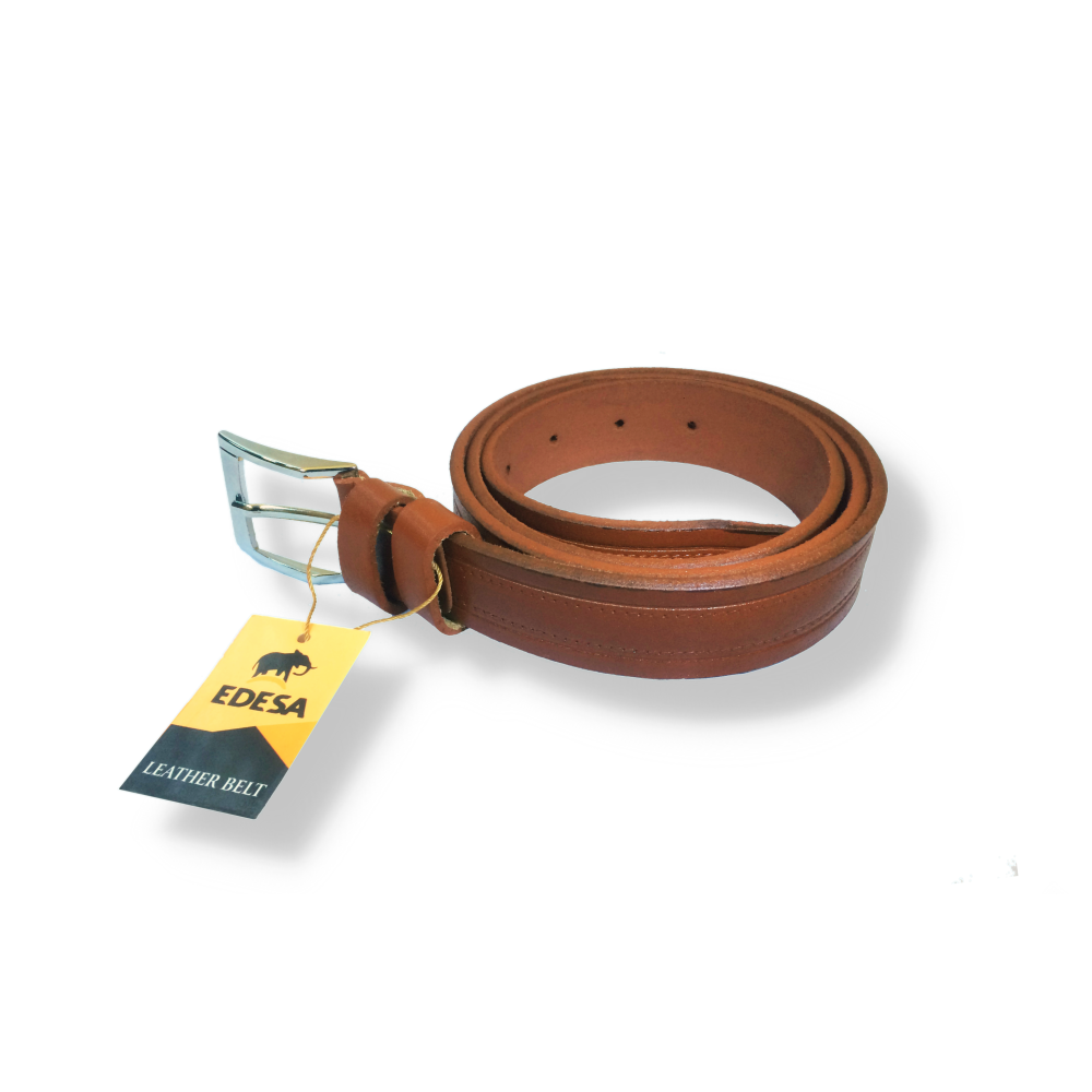 Edesa Deri İnce Erkek Kemer Kahverengi