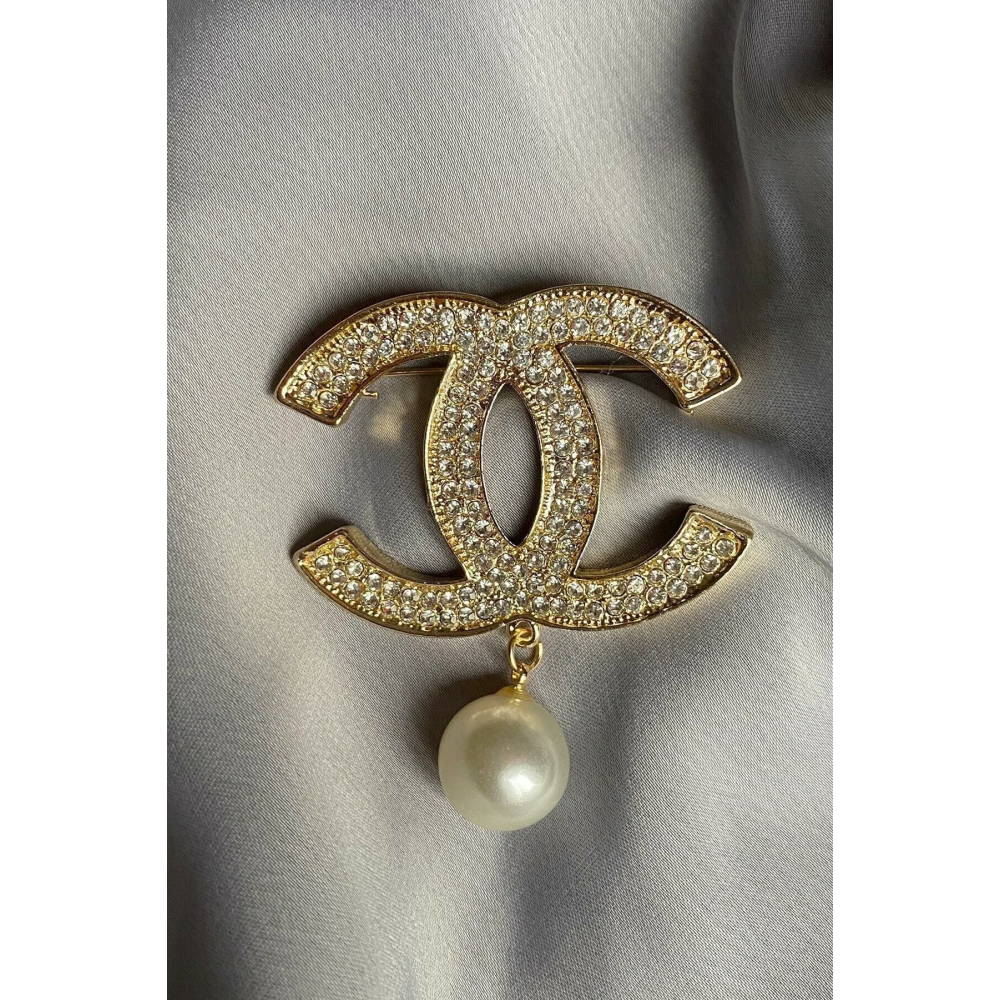 Marka Model Inci Taşlı Tasarım Broş