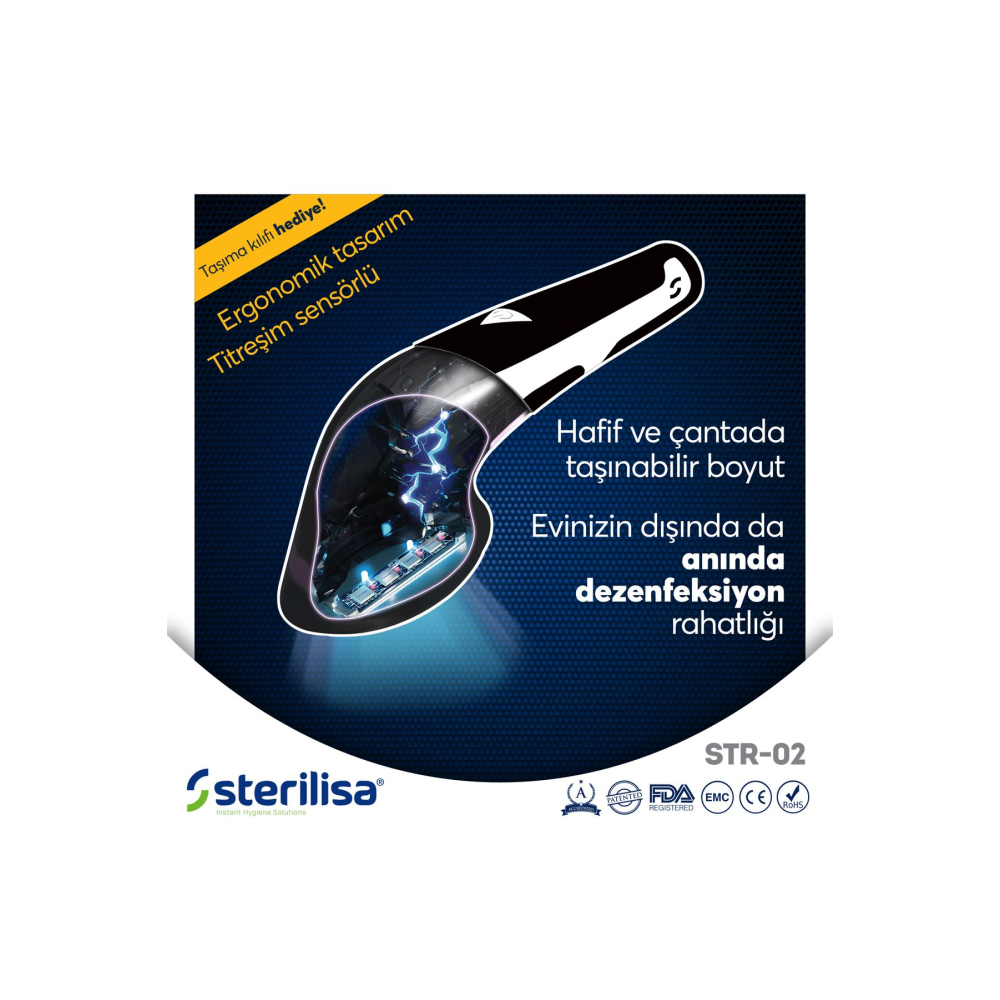 Darbeli Uvc Sterilizasyon Ve Dezenfeksiyon Cihazı -mini-taşınabilir Uv Dezenfektan