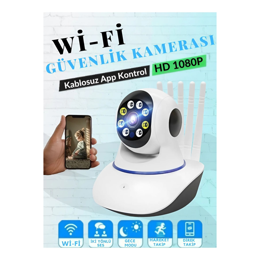 Kablosuz Wifi Bebek Izleme Kamerası Wifi Gece Görüşlü Gigo Ip Kamera