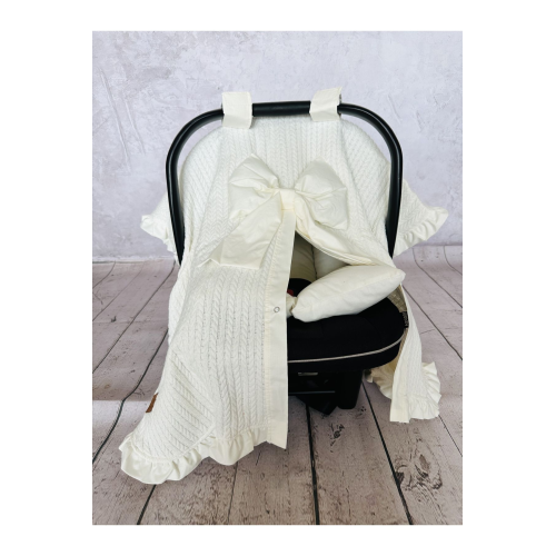 Fırfırlı 2'li Bebek Puset Örtüsü Puset Minderi Ortopedik Bel Destekli