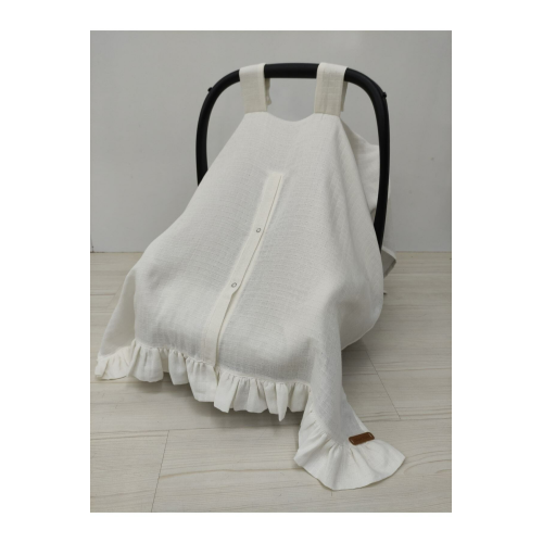 Organik Pamuk Fırfırlı Müslin Puset Örtüsü (1.SINIF MÜSLİN)