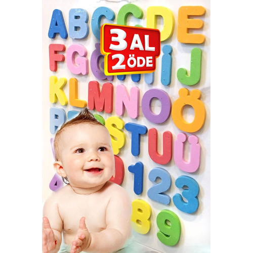 Banyo Havuz Oyuncakları Islanınca Yapışan Sert Eva Süngerden Türkçe Alfabe Ve Rakamlar