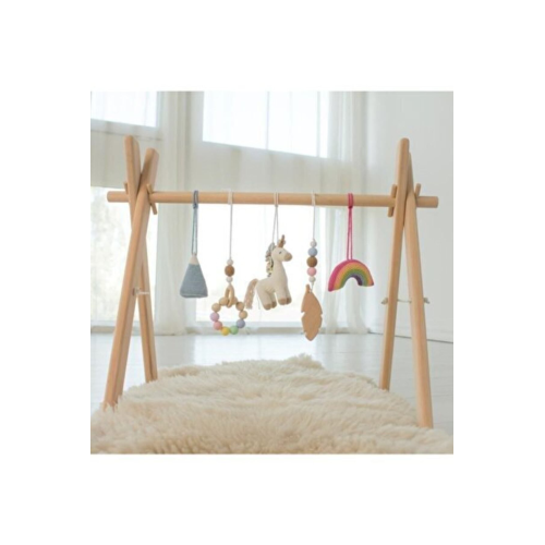 Doğal Ahşap Bebek Egzersiz Aleti Oyun Alanı (oyuncaklar Dahil Değ